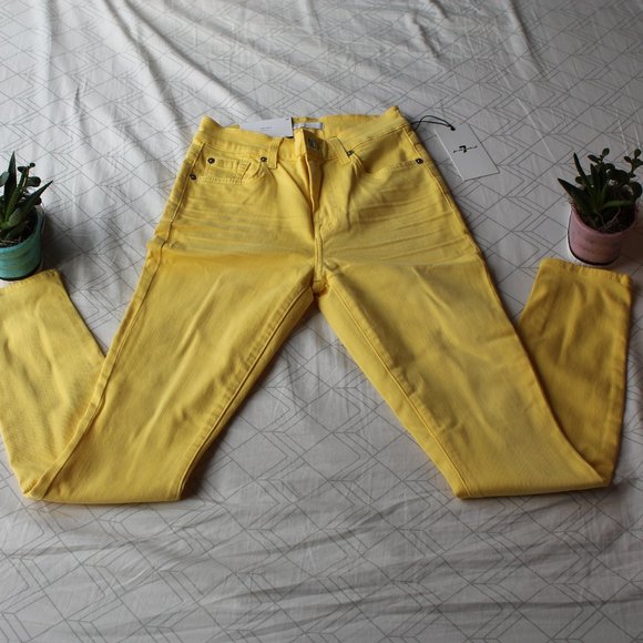 🌈Bright yellow Ankle Skinny - 7 For All Mankind - NWT 🌞 - Picture 7 of 7